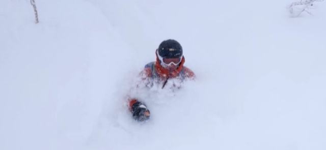 Chest deep in powder at Asahidake