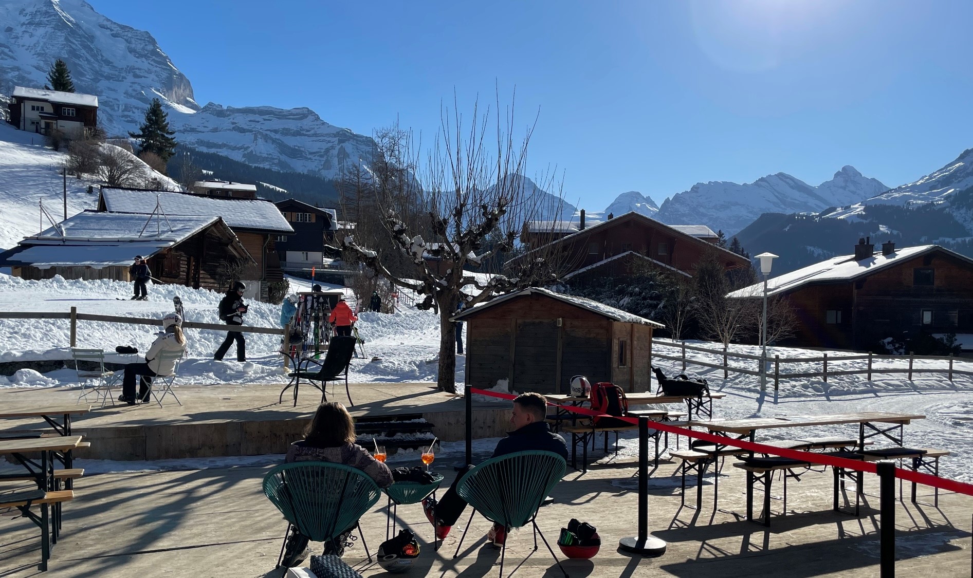 Ski-in apres at Hotel Brunner on your way back to town at the end of a day