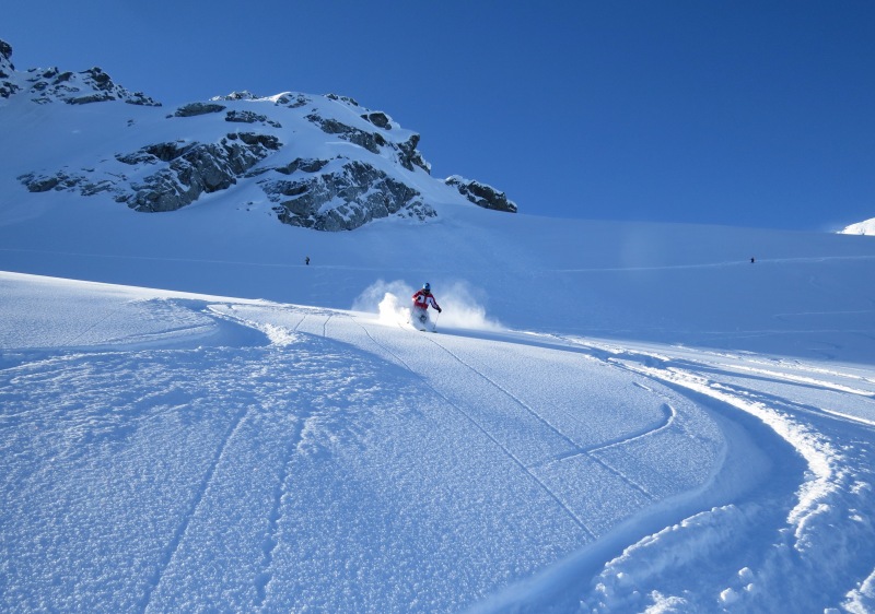 Powder skiing on Blackcomb Glacier at Whistler ski resort is pure pleasure