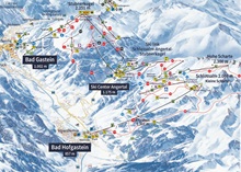 Bad Gastein - Bad Hofgastein (Stubnerkogel-Angertal-Schlossalm) Ski Trail Map