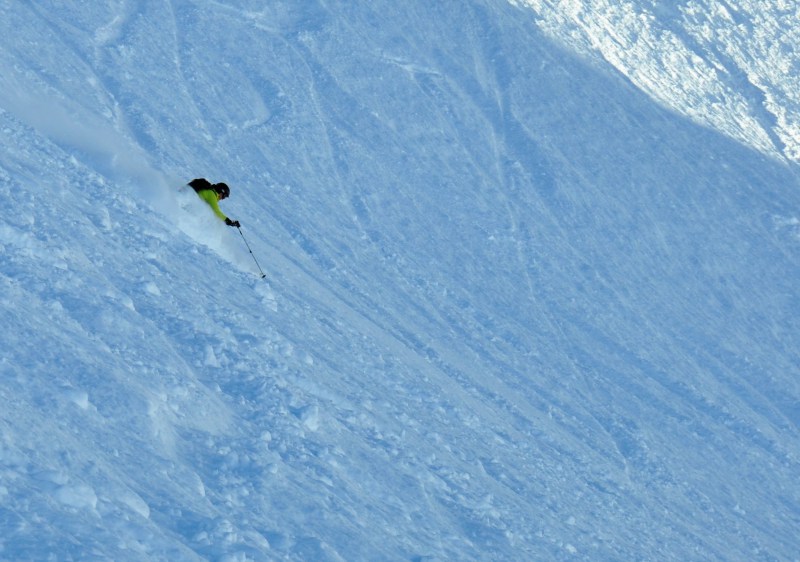 What its about - off-piste powder skiing straight of the gondola at Pitztal Glacier