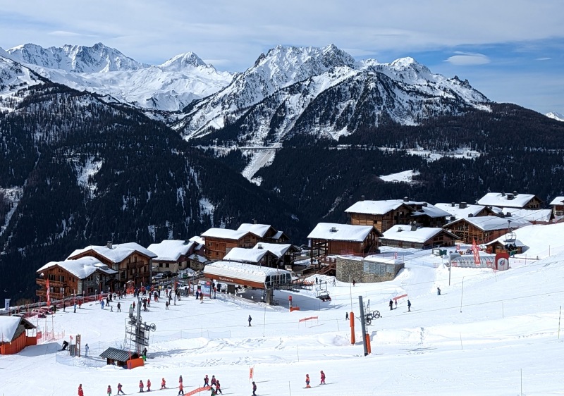 La Rosière Eucherts village overlooks Les Arcs across the valley