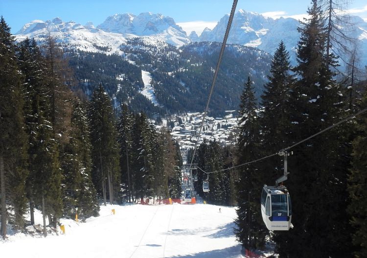 Madonna di Campiglio ski resort has multiple gondolas to get you out of the valley