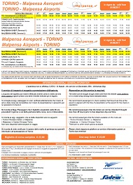 Milan Malpensa Airport - Turin Bus Timetable