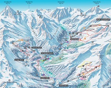 Espace Dent-Blanche (Arolla-Evolene-La Forclaz) Ski Trail Map